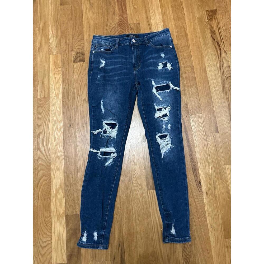 Judy Blue Dark Wash Ripped Skinny Jeans